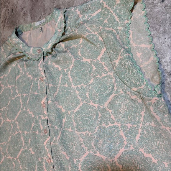 Joie Mint Green Patterned Women's Blouse - Picture 2 of 4